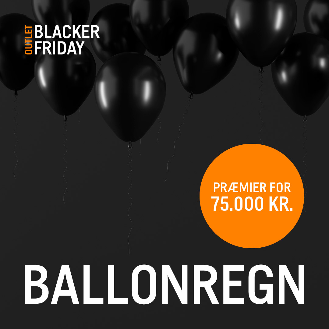 Black Friday - ballonregn - præmier for 75.000 kr - Copenhagen Designer Outlet - Taastrup 